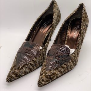 BELLOFATTO brown tweed pump